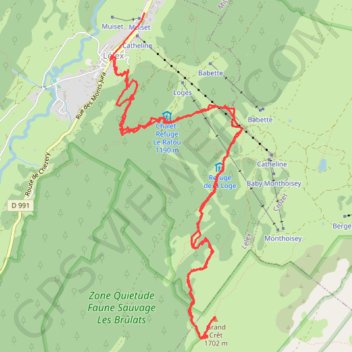 Grand Crêt GPS track, route, trail