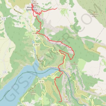 Verdon illoire moustier GPS track, route, trail