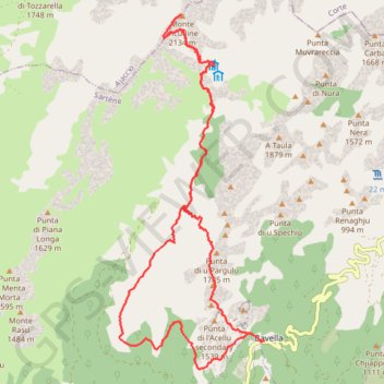 Col de Bavella - Mont Incudine (Corse) GPS track, route, trail