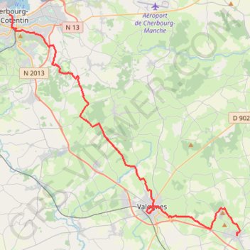 Le chemin aux Anglais - Variante de Montebourg vers Cherbourg GPS track, route, trail