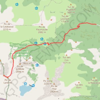 Tuc de Bouc depuis Frechendech GPS track, route, trail