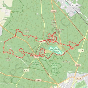 Fontainebleau Rocher Cuvier Chatillon GPS track, route, trail