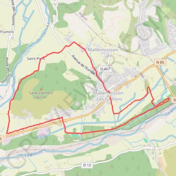 Boucle Mallemoisson Saint-Pons GPS track, route, trail