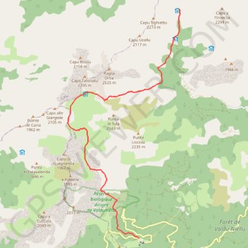 GR20 Castel Di Vergio - Tighjettu GPS track, route, trail