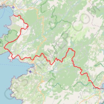 Mare a mare sud en partant de Porticcio GPS track, route, trail