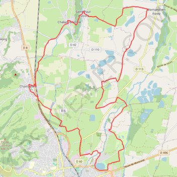 Virade de l'espoir - Grand circuit Plaine - Champdieu GPS track, route, trail