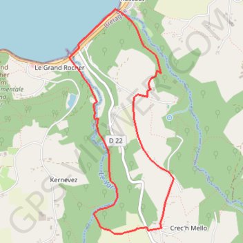 Circuit du Roscoat au Yar GPS track, route, trail