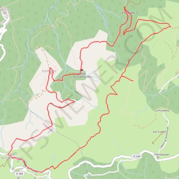 Les hauteurs de Pranles et Creysseilles GPS track, route, trail
