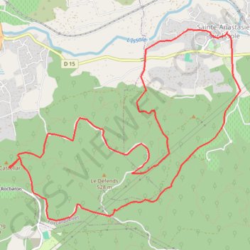 Sainte Anastasie plateau des Thémes GPS track, route, trail