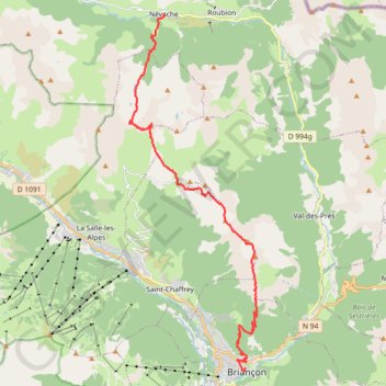 Névache-Briançon GPS track, route, trail