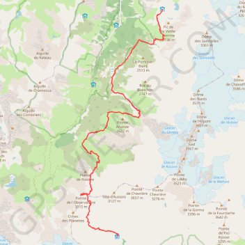 Tour des Glaciers de la Vanoise - Refuge du Fond d'Aussois - Refuge de la Valette GPS track, route, trail
