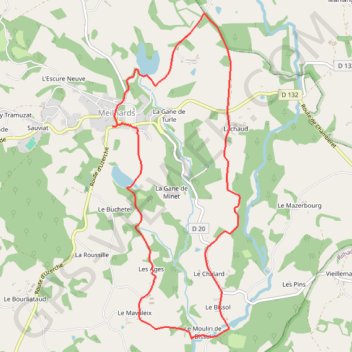 Par monts et par vaux - Meilhards - Pays Vézère Auvézère GPS track, route, trail