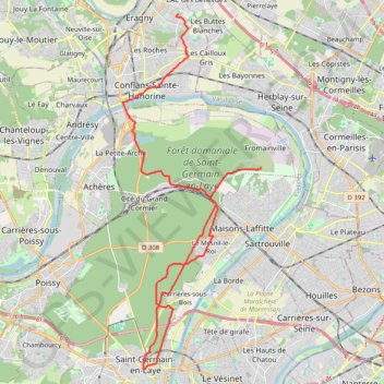Retour Forêt de Saint Germain - Eragny GPS track, route, trail