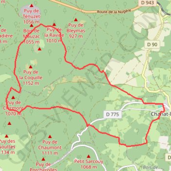 Rando Puys de Chopine, Coquille et Jume Chanat La Mouteyre GPS track, route, trail