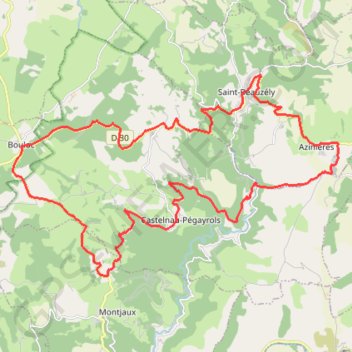 De Saint-Beauzély à Castelnau-Pégayrols GPS track, route, trail