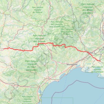Route Napoléon J1 : Marssac-sur-Tarn à Arles GPS track, route, trail