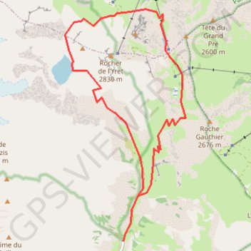Rocher de l'Yret GPS track, route, trail