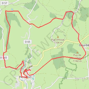 Pierrefort - Montrosier - Chabridet GPS track, route, trail