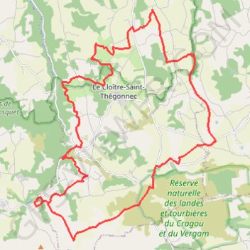 Monts d'Arrée, Le Cloitre GPS track, route, trail