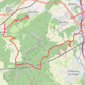 Les forts du sud de Belfort GPS track, route, trail