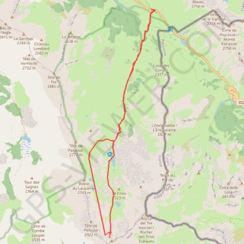 Tête Carrée - vallon du Lauzanier - Ubaye GPS track, route, trail