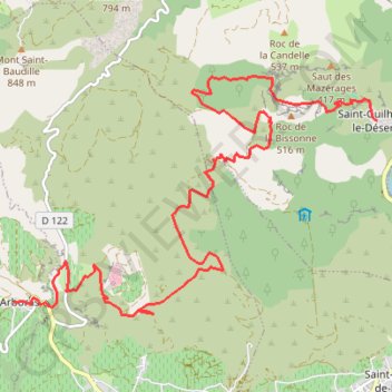Saint Guilhem - Arboras GPS track, route, trail