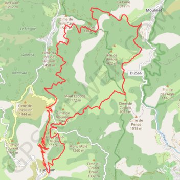 Luceram - descente des feuilles GPS track, route, trail