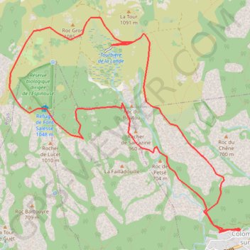 Caroux par Colombières GPS track, route, trail