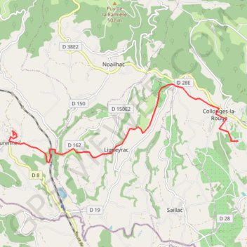 Collonges-la-Rouge, De Collonges à Turenne GPS track, route, trail