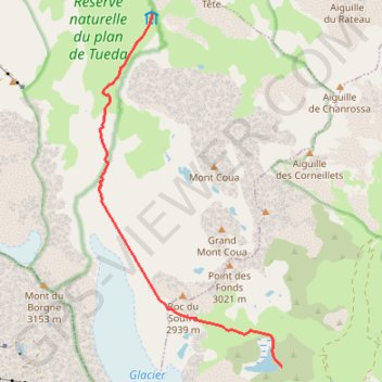 Du refuge du saut - Au lac blanc (VANOISE) GPS track, route, trail