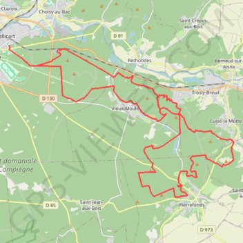 Raid Impérial Compiégnois (RIC) 55 Km GPS track, route, trail