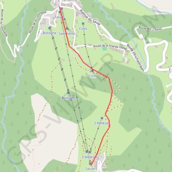 Descente du Super Sauze au Sauze GPS track, route, trail