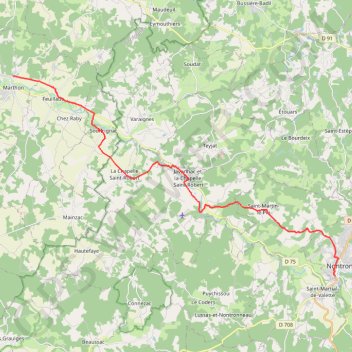 Nontron / Marthon GPS track, route, trail