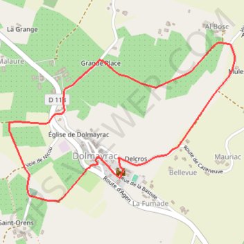 Dolmayrac / Saint-Orens, les pruniers de la vallée du Lot - Pays de la vallée du Lot GPS track, route, trail