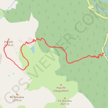 Le Pic d'Er GPS track, route, trail
