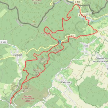 Petite sortie sympa secteur Wissembourg GPS track, route, trail