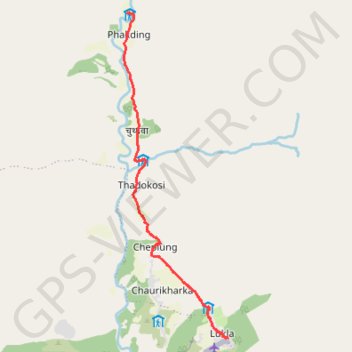 Jour1 Lukla Phakding GPS track, route, trail