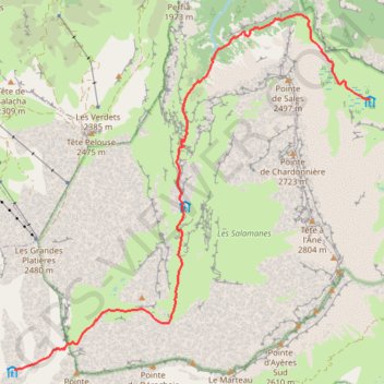 Tour de la chaine des fiz - jour 2 GPS track, route, trail