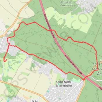 La Forêt Domaniale de Marly-le-Roi (78 - Yvelines) GPS track, route, trail