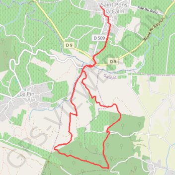 Saint Pons la Calme - Le PIN GPS track, route, trail