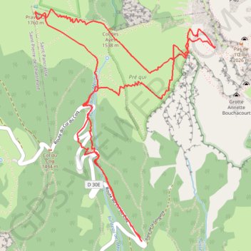 Pravouta et repérage de la Gorgette (Chartreuse) GPS track, route, trail