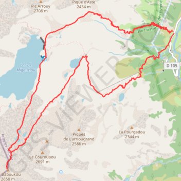 Randonnée pic de Batboucou GPS track, route, trail