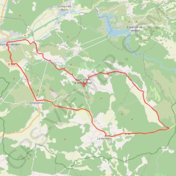 Plateaux du bas-verdon GPS track, route, trail