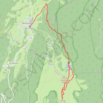 Crêt de la Goutte GPS track, route, trail