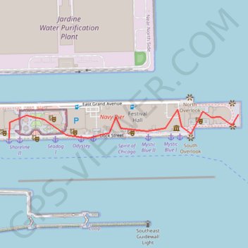 Chicago Pier GPS track, route, trail