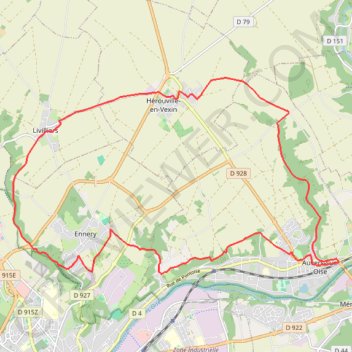 De Auvers-sur-Oise à Livilliers GPS track, route, trail