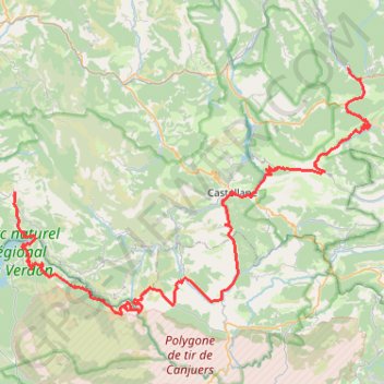 De Moustiers à Annot par les gorges du Verdon (sud) GPS track, route, trail