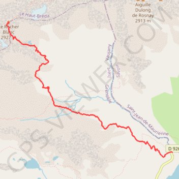 Rocher Blanc Sud de Rieu Claret GPS track, route, trail