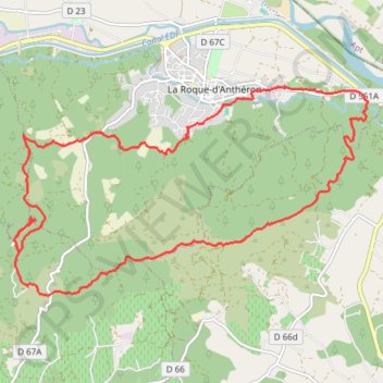 La Roque d'Anthéron-Crêtes de la Chaîne des Côtes GPS track, route, trail