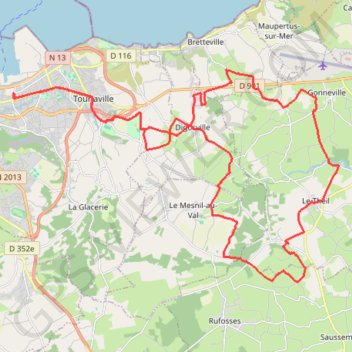 Cherbourg - Digosville - Le Theil GPS track, route, trail